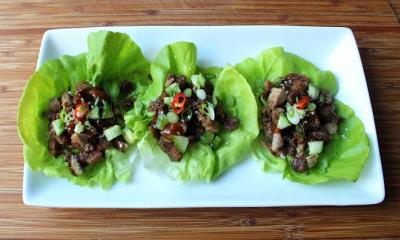 Hoisin duck lettuce wraps