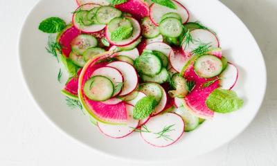 Watermelon Radish And Cucumber Salad