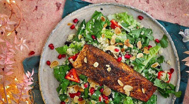 Ras el Hanout Salmon With Jewelled Couscous