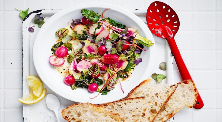 Sesame butter radishes with lemon