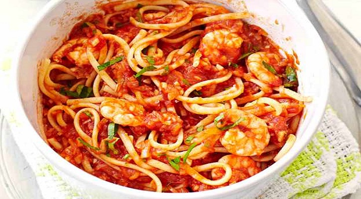 Spicy Prawn Linguine