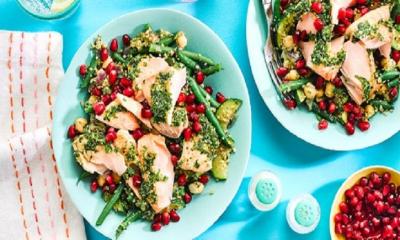 Herby quinoa, feta & pomegranate salad