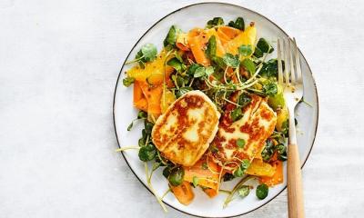 Halloumi, carrot & orange salad