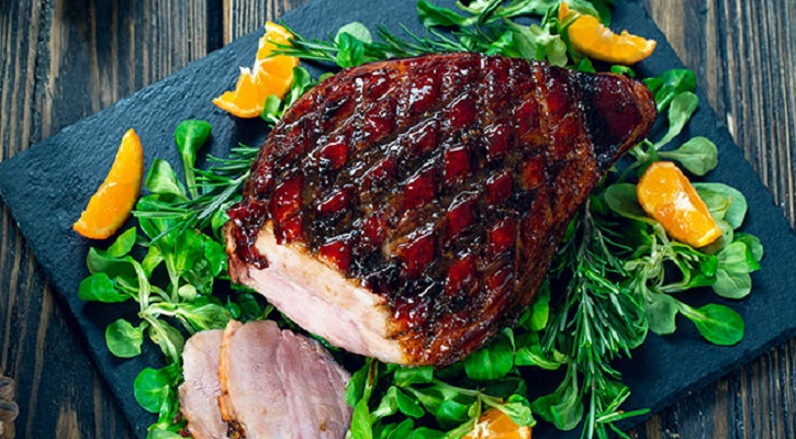 Spiced ginger-glazed ham