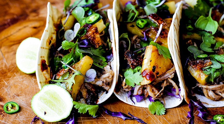 Pulled pork tacos with pineapple salsa