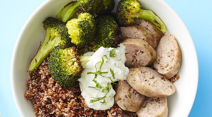 Sausage and Broccoli Quinoa Bowl