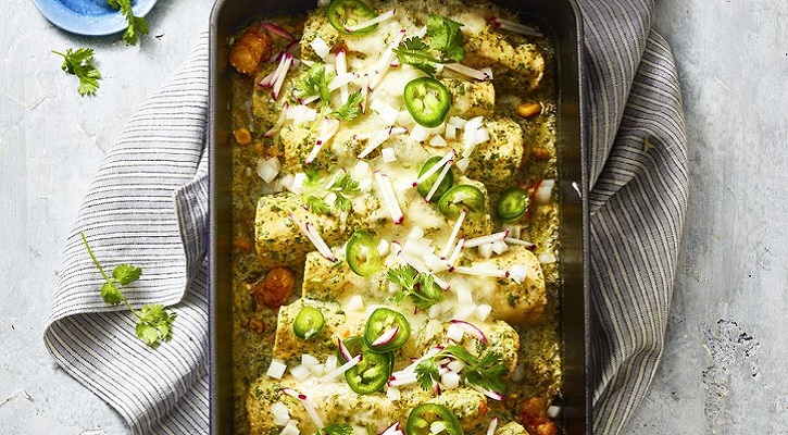 Shrimp Enchiladas With Zucchini and Corn